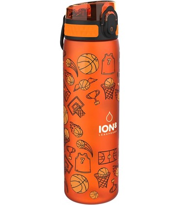 Ion8 Auslaufsichere Schlanke Trinkflasche Basketball 600ml - B08HQJC34X