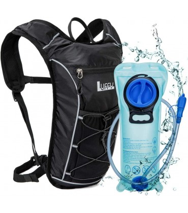Trinkrucksack mit 2 l BPA-freier Wasserblase – leichte Packung für Laufen Wandern Reiten Radfahren Klettern - B08MKJJC5X