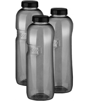 3 x Tritan Trinkflasche 1,0L Kavodrink Wasserflasche schwarz Sportflasche BPA frei Flasche 1000ml - B093WHQK87