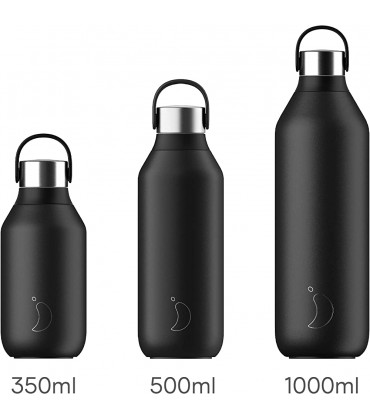 Chilly's Series 2 Flasche Auslaufsicher ohne Kondensation BPA freier Edelstahl Wiederverwendbar Doppelwandig Vakuumisoliert Halt Getranke 24+ Stunden kalt und 12 Stunden heiß - B095PRG6PF