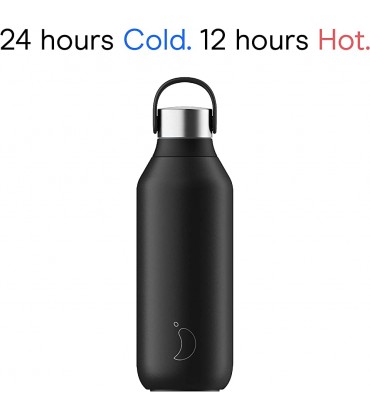 Chilly's Series 2 Flasche Auslaufsicher ohne Kondensation BPA freier Edelstahl Wiederverwendbar Doppelwandig Vakuumisoliert Halt Getranke 24+ Stunden kalt und 12 Stunden heiß - B095PRG6PF