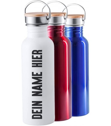 Personalisierte Trinkflasche mit Namen | 800 ml in verschiedenen Farben | Wasserflasche aus Edelstahl für Outdoor und Freizeit -