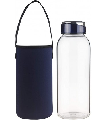 SHBRIFA Sports Glas Trinkflasche 1000ml 1500ml 1 Litre 1.5 Litre Borosilikat Glas Wasserflasche mit Neoprenhülle und Edelstahldeckel - B07QJ9LFCG