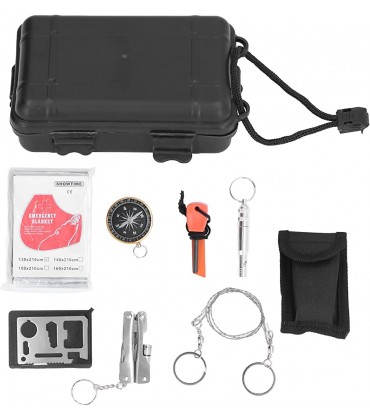 Alomejor Survival Tool Kit Erste-Hilfe-Zubehör Outdoor Multi-Tools Notfall-Überlebens-Kit für Auto Home Travel Camping - BCBSV2E2
