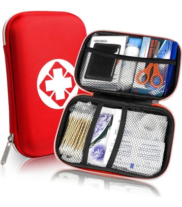 Erste Hilfe Set Mini First Aid Kit für Notfälle in der Familie Ideal für Zuhause Auto Reisen Camping und Outdoor Aktivitäten 18 Stück in Roter Halbharte Tasche JAANY - BWCNWD8W
