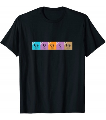 Cool Geocaching Tees – Geocaching Periodensystem T-Shirt - B07GN1DS5N