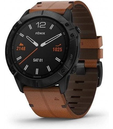 Garmin Fenix 6X Saphir Smartwatch Schwarz Braun 010-02157-14 - B07XWB3CP2