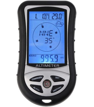 GuDoQi Outdoor Wandern Camping 8 in 1 Digital LCD Kompass Altimeter Barometer Thermometer Temperatur Uhr Kalender Navigations Werkzeuge - B01N1FFEIG