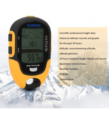 VGEBY GPS-Geräte Navigation Im Freien IPX4 Hochwasserdichter GPS-elektronischer Höhenmesser Höhenmesser Temperatur Luftfeuchtigkeitskompass - B094D6B89W