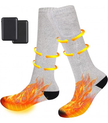 Beheizte Socken für Herren Damen Beheizbare Socken mit 5000 mAh Powerbank Elektrische Warme Socken mit 3 Wärmeeinstellungen Fusswärmer für Skifahren Angeln Jagd - B09LHMM2NT