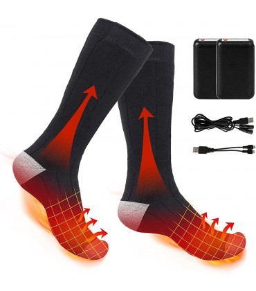 Beheizte Socken für Männer und Frauen Elektrische Socken mit 4000mAh Akku Elektrisch beheizbare Socken Fußwärmer 4 Heizstufen Thermosocke bis zu 18H Wärme - B0B424QXT1