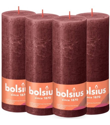 bolsius Rustik Kerze Bordeauxrot Unparfümierte Dark Red 19 x 7 cm - B08W2BS7VD