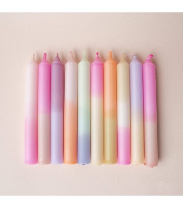 Madam ERLE 10er-Set kleine Neon dip dye Kerzen für Geburtstagszug | Deko für den Mädchengeburtstag | Geburtstagskerzen für Zug - B097392SHX