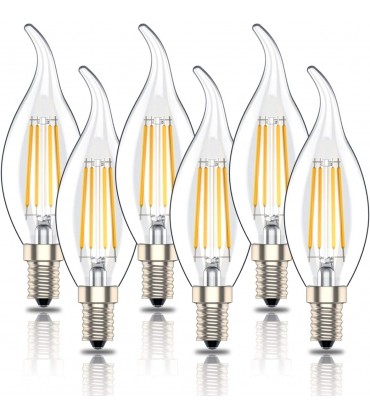 Phoenix-LED E14 Kerze Glühbirne Retrofit Classic,Glühlampe E14 4W Ersetzt 40Watt LED Lampe Warmweiß2700K,400lm,6er-Pack - B07YSTMXD6