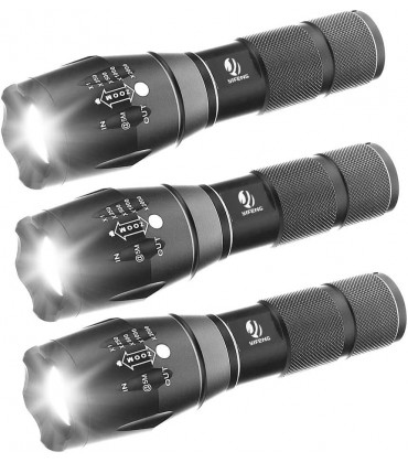 YIFENG taktische LED Taschenlampe [3 Stück] – hohes Lumen Tragbare Zoombar Wasserdichte Handleuchten ideal für Campen Wandern und Spaziergang mit Hunde - B077ZG8HVH