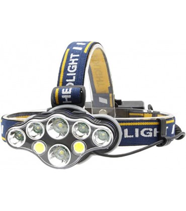 HKYMBM Wiederaufladbare Scheinwerfer Scheinwerfer-Scheinwerfer Camping Licht Caving Taschenlampe Running-Kopf-Lampe BAU-Schutzhelm Licht 8 Lampenkopf - B07ZGBMLQM