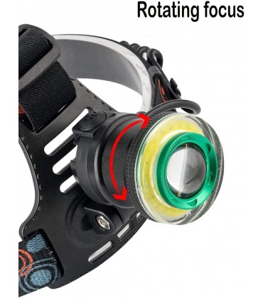 XIXIDIAN Wiederaufladbar LED Scheinwerfer Kopflampe mit 5 Modi wasserdichte Zoomable-Scheinwerfer-Taschenlampe zum Laufen Camping Reparieren - B09FF83J9D