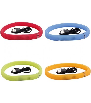 ZANGAO 70cm Pet Led Light Up Silikon-Hundehalsband Wasserdicht Cuttable USB aufladbare Umhängeband Luminous Sicherheit Welpen-Katze-Kragen - B082M1S4K2