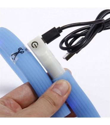 ZANGAO 70cm Pet Led Light Up Silikon-Hundehalsband Wasserdicht Cuttable USB aufladbare Umhängeband Luminous Sicherheit Welpen-Katze-Kragen - B082M1S4K2