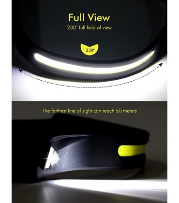 Awroutdoor LED Stirnlampe Wiederaufladbar 230 ° Joggen Sensor Kopflampe 5 Modi Wasserdicht Stirnlampen Leichtgewichts Mini Geeignet Zum Wandern Angeln Camping Reparatur Radfahren Laufen - B09NZT2NXJ