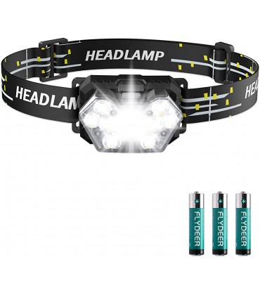 Lsnisni Stirnlampe 2000 Lumen LED Kopflampe Batteriebetrieben mit 6 Lichtmodi 6 AAA-Batterie Enthalten IP×5 Wasserdichte für Kinder und Erwachsene Camping - B0B1M35TD7