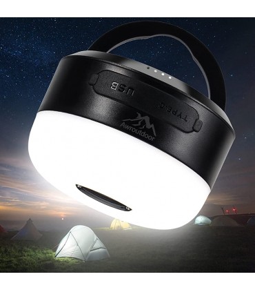 Campinglampe LED 4000mAh Camping Laterne USB Aufladbar Awroutdoor Camping Licht Akku mit 4 Helligkeiten Leuchtmodi Batteriebetrieben Camping Light Wasserdicht für Wandern Angeln Notfall Outdoor - B09QM5K7HP