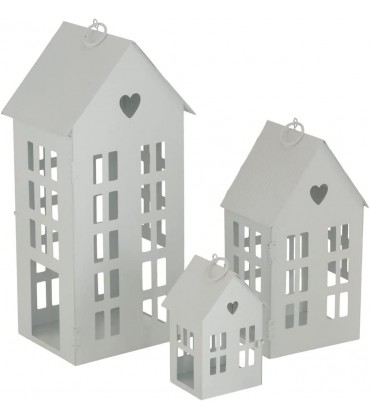 Laterne HERZENSHAUS weiß Haus aus Metall Lichterhaus mit Herzausschnitt MITTEL - B09WRFP5JD