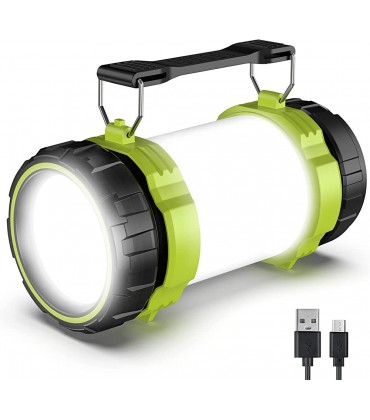 LED Campinglampe Outdoor Akku Handscheinwerfer Aufladbar Camping Laterne USB Handlampe mit 5200mah Powerbank Zeltlampe Wasserdicht Dimmbare Taschenlampe 6Lichtmodi für Wandern Notfall - B09VGD5KR6