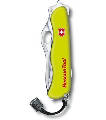 Victorinox Taschenmesser Rescue Tool 15 Funktionen Frontscheibensäge Scheibenzertrümmerer gelb Nachtleuchtend & V4.0506.N Mantel schwarz One Size - B095SP5PLC