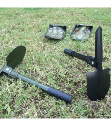 YUNJINGCHENMAN Tragbarer Klappspaten für den Garten 4-in-1 Campingspaten mit Zirkelsäge Notfallkelle für Outdoor-Survival-Werkzeuge - B08JLVRDR8