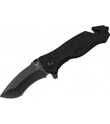 HASTAA Rettungsmesser- Taschen- & Klappmesser mit Gurtschneider und Glasbrecher Scharf Outdoor Militär Messer Qualitätsklinge Edelstahl - B09QXHPX1V
