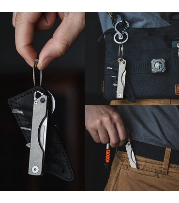 KeyUnity KK01 Titan Klappmesser Utility EDC Taschenmesser mit #24 austauschbarer Klinge für Outdoor-Jagd Camping Angeln Wandern für Männer & Frauen Silber - B09BJ8HHV3