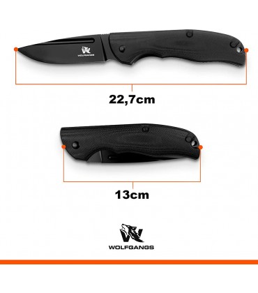 Wolfgangs RAVUS Zweihand Klappmesser aus D2 Stahl Outdoor Survival Messer inkl. Kydex Holster Taschenmesser mit Gürtelclip - B07X5W6G4J
