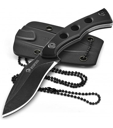 NEDFOSS Neck Knife Messer Mini Survival Outdoor Messer feststehend EDC Taschenmesser inklusive Kydex Scheide und Kugel Halskette zum umhängen - B09F91LVQH