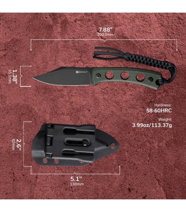 SENCUT Waxahachie-Messer mit feststehender Klinge Full Tang Clip Point Black Stonewashed 9Cr18MoV Klinge mit Micarta-Griff Kydex-Scheide Taillen-T-Clip SA11C grün - B09SCWZVCX