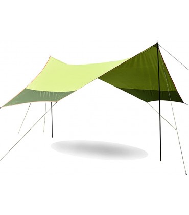 HEBEHO Campingplane UV-Schutz UPF40+ wasserdicht und leicht Zeltplane für Rucksackreisen Wandern Reisen 500 x 450 x 240 cm grün - B09XK3YHFY