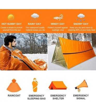 Knowoo Überlebensschlafsack Notfall-Biwaksack Thermo-Notfallschlafsack Biwaksack für Camping-Wanderungen im Freien - B08XQSXC6K