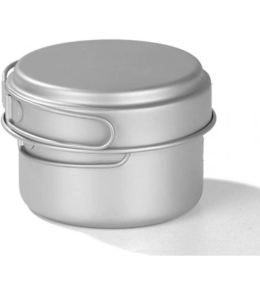 cradling Camping Kochgeschirr Camping-Kochgeschirr-Kit Pure Titan-gebratene Suppe zweiteilig Set Lightweight Pot Pan für Rucksackkocher-Kocher-Set für Outdoor - B0B3TG6PNM