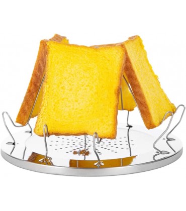 DIVANOVER 4 Scheiben Camping Toaster mit faltbarem Ständer，Toaster aus Edelstahl für Familien Outdoor Gasherd Kocher Picknick Faltbares - B09786LH5B