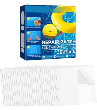 Chiyyak 30 Stück Reparatur Patch Tape wasserdichte Selbstklebende Reparatur Patch für Schwimmring aufblasbare Betten Luftmatratze Zelt - B09W9G92NN