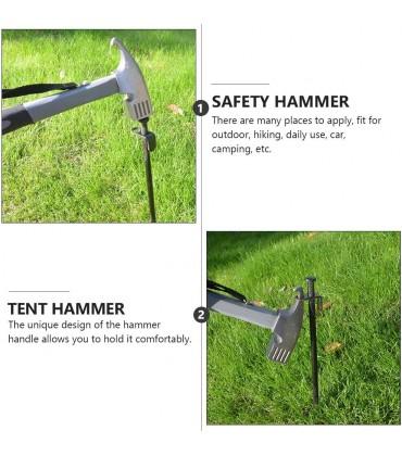 ABOOFAN Praktischer Hammer Nagelabzieher Zelt Camping Handwerkzeuge für Outdoor Silber - B08Z46C24T