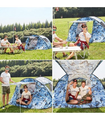 Generic Outdoor-Camping-Tunnelzelt mit Schnellöffnung 5–6 Personen Farbautomatik sofort aufklappbare Zelte Winddicht regenfest großer Raum - B0B4DKYPB3