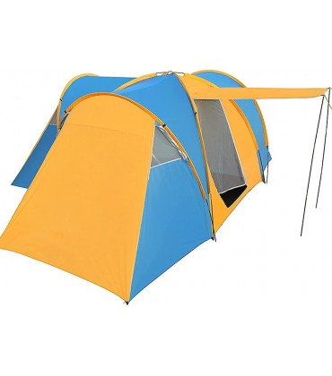 Sgdodky Familien-Campingzelt Übergroßes tragbares Tunnelzelt für 6-9 Personen mit 3 Schlafräumen und Sonnendach-Veranda-Kuppelzelt mit Tragetasche - B0B18CMXF8