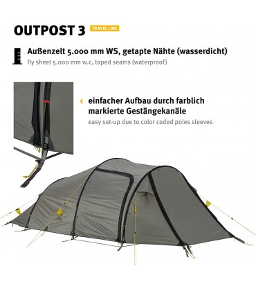 Wechsel Tents Tunnelzelt Outpost 3 Travel Line Geräumiges 3-Personen Zelt - B00XJ15M0U