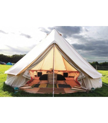 Latourreg Pyramidenzelt mit rundem Glockenzelt aus Segeltuch und Zeltunterlage mit Reißverschluss für Familie Outdoor Camping - B0836Q37SX