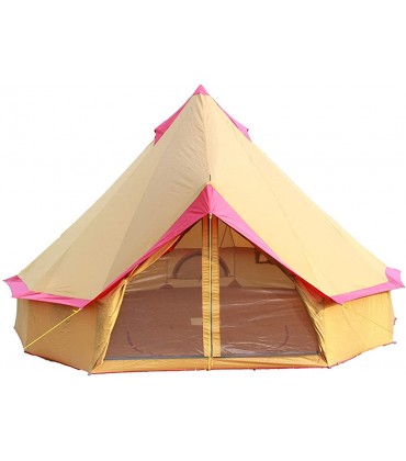WYFX 4-Jahreszeiten-Jurtenzelte für Camping 4 m Glockenzelt mit Reißverschluss in Bodenplane 5-12personen Canvas-Zelt Festivals und Menschenunterkunft zum Bewohnen oder Freizeit - B09P14QWLV