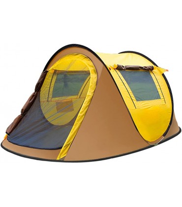TongNS1 Pop Up Zelte 3-4 Personen Wasserdicht Wurfzelt,Outdoor-Zelt Camping Wurfzelt,mit Seitenfenster Familienzelt für Camping Trekking Strand Outdoor Sport Yellow - B09WVCQK5C