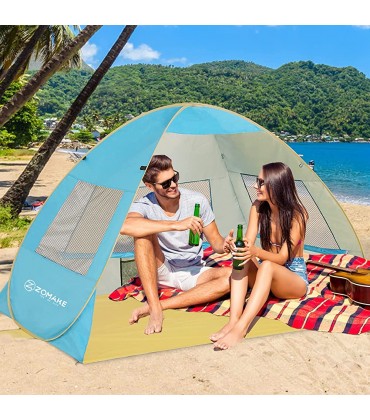 ZOMAKE Pop Up Zelt 2 Personen,Automatisches Wurfzelt Wasserdicht Zelte für Camping Familien Outdoor Großes,2 Mann,Windfang Strand - B07MKTCRXW