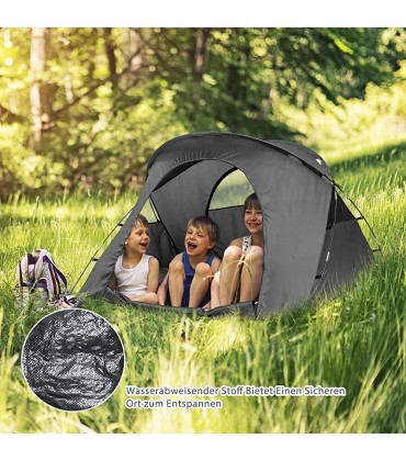 GOPLUS 4 in 1 Campingzelt mit Feldbett Faltbares Kuppelzelt mit Aufblasbarer Matratze & Regenabdeckung für 2 Personen Zelt mit Netzfenster & Tragetasche 194 × 146 × 160 cm - B09ZVCXMPL