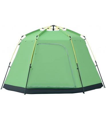 Outsunny Camping Zelt 6 Personen Zelt Familienzelt Kuppelzelt PU2000mm einfache Einrichtung für Familien Trekking Festival Stahl Glasfaser Grün 320 x 320 x 180 cm - B09XLZRZ7Y
